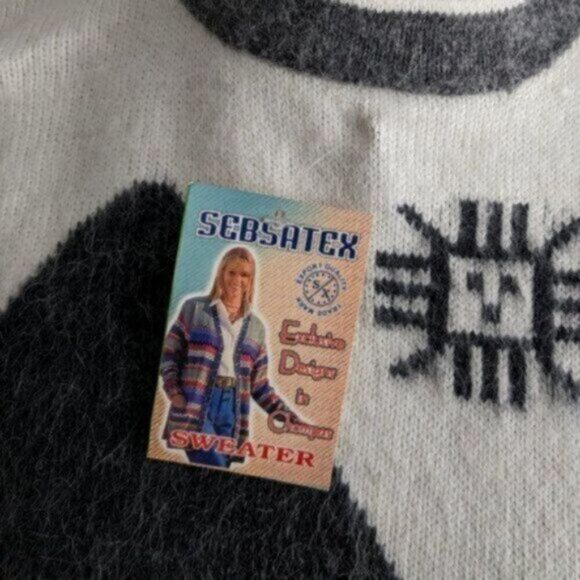 Vintage Sebsatex 100% baby alpaca tight knit sweater, new with tag - Picture 4 of 7